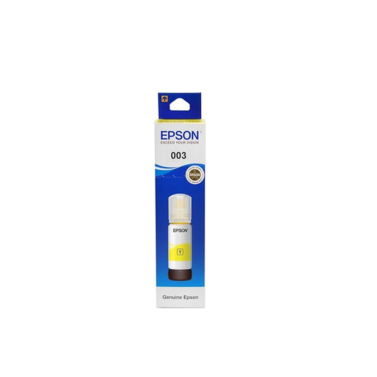 Epson 003 Yellow Ink Bottle| 65ml| Water Resistant |High page yield| Instant-drying| Compatible with epson printers