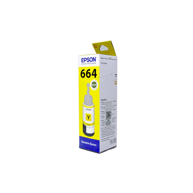 Epson 664 Yellow Ink Bottle|70 ml |1500-page yield| Premium Quality |Compatible with epson printer