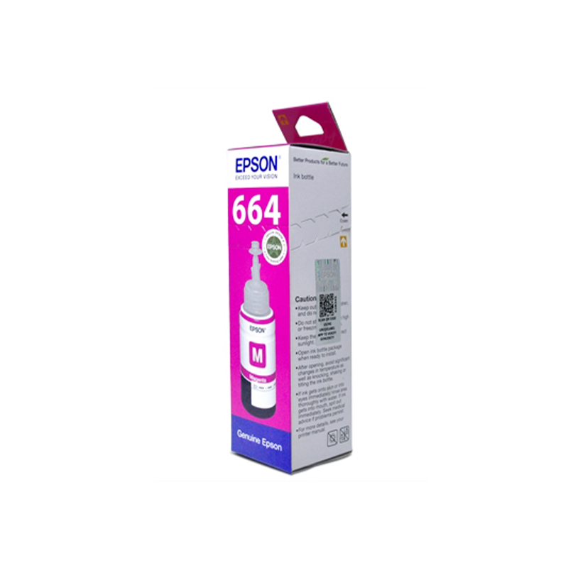 Epson 664 Magenta Ink Bottle|70 ml |500-page yield |Dye-based ink| Ultra high-capacity inks| Compatible with epson printer