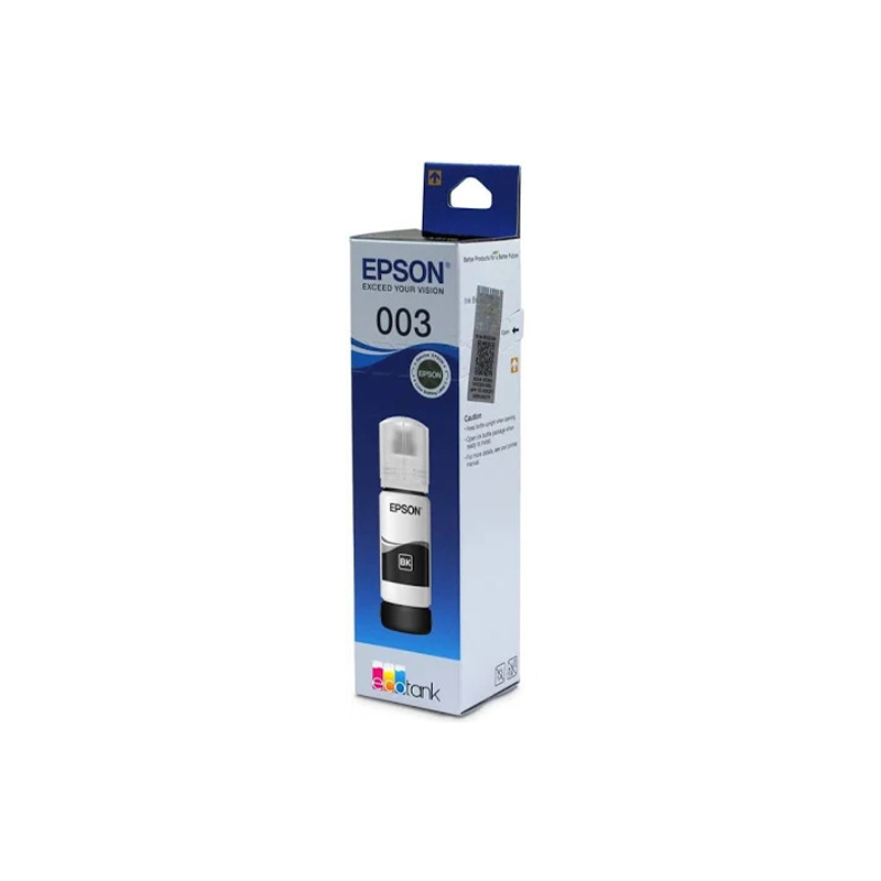 Epson 003 Black Ink Bottle| 65ml|Dye-based|Compatible with epson printers