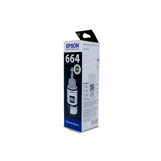 Epson T6641 Black Ink Bottle C13T664198| 70 ml |High Quality Product| Inkjet print technology| Compatible with epson printers