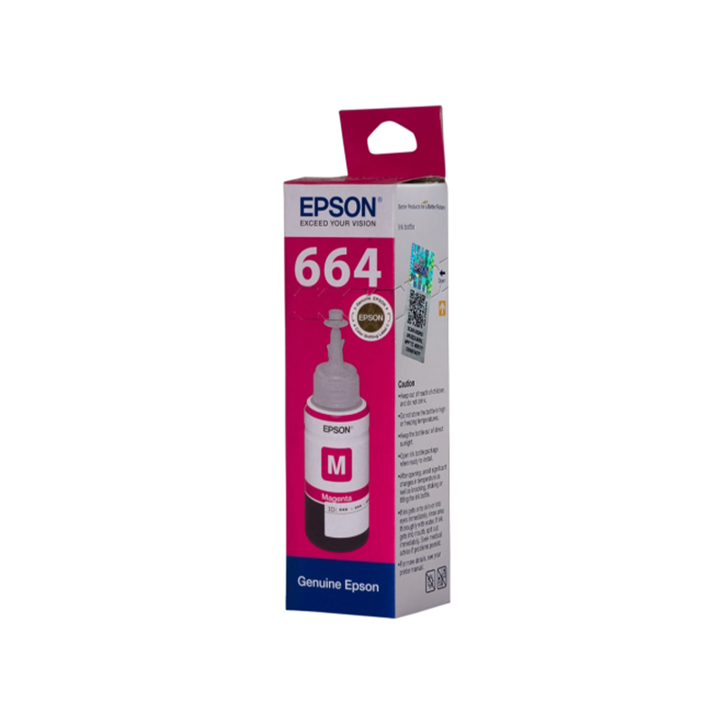 Epson 664 Magenta Ink Bottle|70 ml |500-page yield |Dye-based ink| Ultra high-capacity inks| Compatible with epson printer