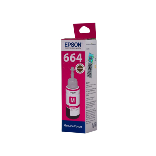 Epson 664 Magenta Ink Bottle|70 ml |500-page yield |Dye-based ink| Ultra high-capacity inks| Compatible with epson printer