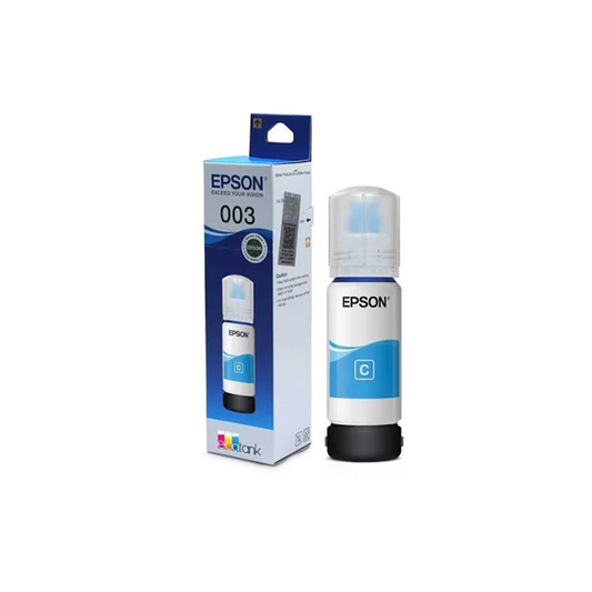 Epson 003 Cyan Ink Bottle| 65ml |1500 printer yield| Water Resistant| Compatible with epson printers
