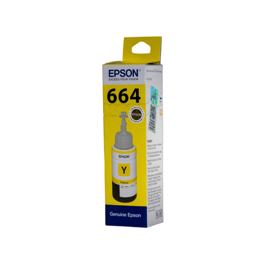 Epson 664 Yellow Ink Bottle|70 ml |1500-page yield| Premium Quality |Compatible with epson printer