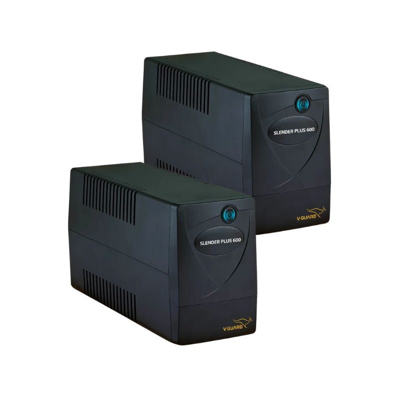 V-Guard Slender Plus 600 | 600VA Home UPS | Desktop & Monitor Backup | Line-Interactive UPS | Short-Circuit Overload Protection