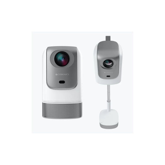 ZEBRONICS PixaPlay 75 Smart LED Projector (QLP 6) | HD Home Theater Projector with Built-in Speakers, Portable Design, HDMI & USB Connectivity | Ideal for Movies, Gaming, Presentations & Outdoor Entertainment
