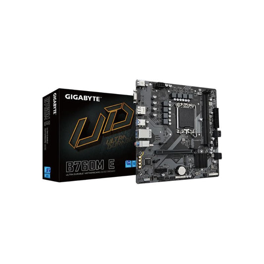 Gigabyte B760M E DDR5 Micro|ATX Motherboard | LGA1700 Socket|12th/13th/14th Gen Intel CPU Support|Dual-Channel DDR5 Memory| PCIe 4.0 x16|M.2 NVMe & SATA Storage| HDMI|DisplayPort| Gigabit LAN & HD Audio
