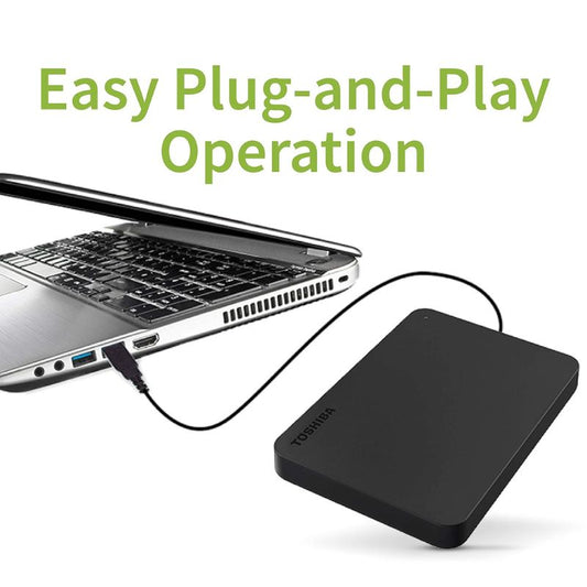 Toshiba 2 TB Portable External HDD – USB 3.0 |USB 3.2 Gen‑1, 2.5″ Form Factor, Plug‑and‑Play Storage Expansion