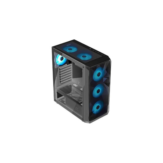 Ant Esports ICE‑112 Mid-Tower Gaming PC Case – Black, Mesh Front Panel with Anti-Dust Filter, Tempered Glass Side Panel, RGB/ARGB Compatible, 7 Expansion Slots, Supports ATX/Micro-ATX/ITX Motherboards, Multiple Fan & Liquid Cooling Support