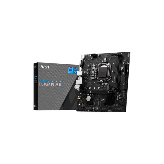 MSI PRO H510M PLUS Micro‑ATX Motherboard – Intel H510 Chipset, LGA 1200, Dual‑Channel DDR4 up to 64GB, M.2 + SATA Storage, PCIe x16, HDMI & VGA, Gigabit LAN & 7.1‑Ch Audio