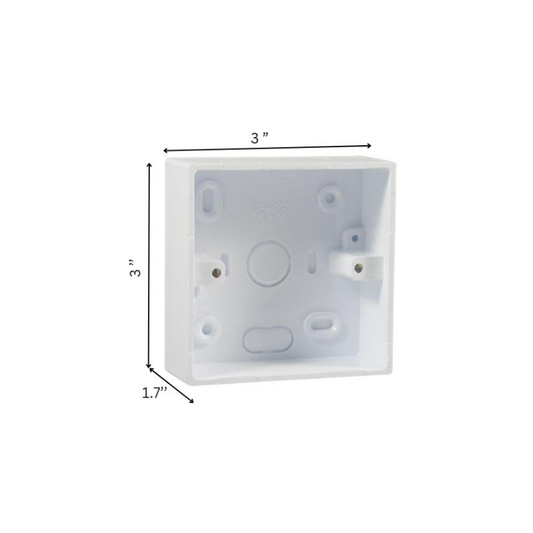 Netguard 3×3 Back Box | Surface Mount Network Box for Keystone Jacks and Faceplates, Durable PVC Plastic, White | Home, Office & Commercial Structured Cabling