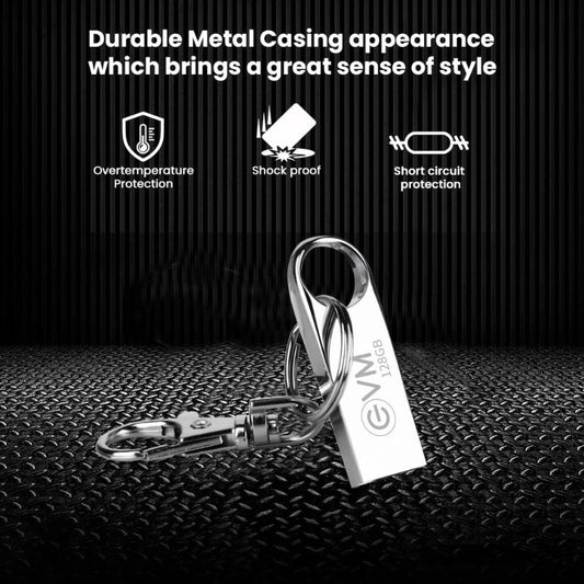 EVM ENVAULT 128GB USB 2.0 Pen drive High Capacity Portable Flash Drive Reliable Data Storage for Laptop PC Smart TV and Car Audio Durable Compact USB Stick