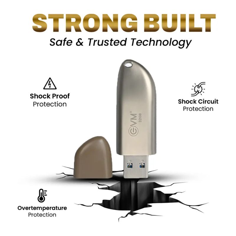 EVM ENSTORE+ 32GB USB 3.2 Pen drive | High-Speed Portable Flash Drive | Ultra-Fast Data Transfer for Laptop| Desktop |Smart TV & Car Audio | Durable Compact USB Storage Device