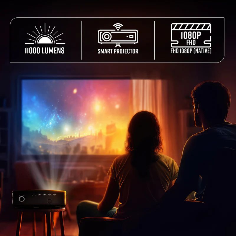 Zebronics Pixaplay 16 LED HD Projector with Dolby – Full HD Display, Android OS, Smart Home Theater with Multiple Connectivity Options