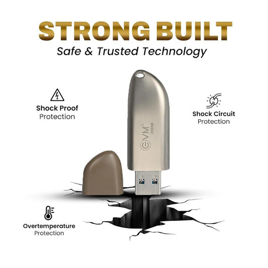 EVM ENSTORE+ 256GB USB 3.2 Pen drive | High-Speed Portable Flash Drive | Large Capacity Data Storage for Laptop| PC| Smart TV & Car Audio | Durable & Compact USB Stick