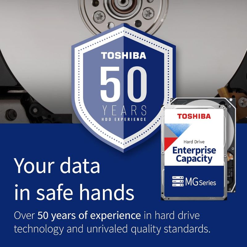 Toshiba 10 TB Internal Hard Drive – SATA/SAS Enterprise HDD for Desktop Use, 24/7 Continuous Operation, Stable Platter Technology, Persistent Write Cache & NCQ Support
