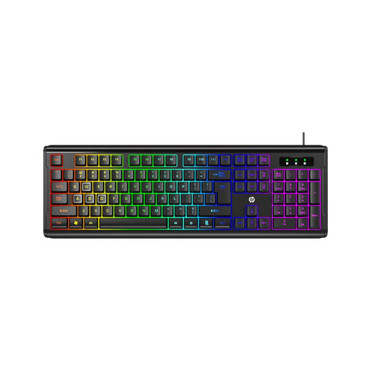 HP K280 Wired Gaming Keyboard | Dynamic Lighting Effects | Wear-Resistant Double-Injection KeycapsDedicated Gaming Mode | Adjustable Tilt Legs for Comfort | Reliable Performance for Home & Office | 1-Year Warranty