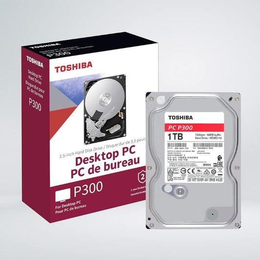 Toshiba 1 TB Sata Internal Hard Drive PC P300 – High-Performance Mechanical HDD for Desktop Computers, Reliable Storage, Silver