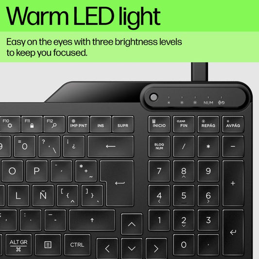 HP 400 USB Wired Keyboard | Noiseless Typing Experience | Sleek Modern Aesthetic for Desktop & Laptop1.5m Durable Cable | Wear-Resistant Keycaps | Adjustable Tilt Support | 1-Year HP Manufacturer Warranty