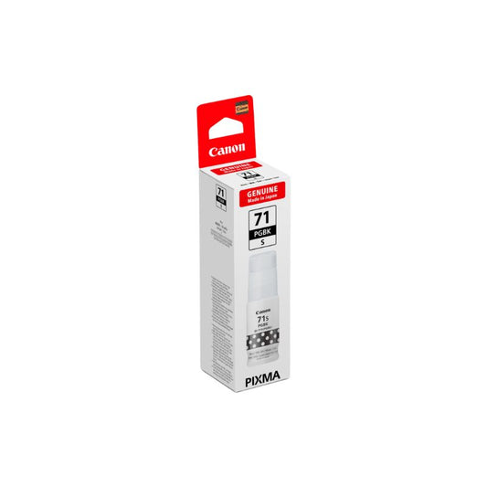 Canon GI-71s PGBK Black Ink Bottle for PIXMA Printers | Pigment Black Ink | High Quality Document Printing | Smudge Resistant Ink Tank Cartridge
