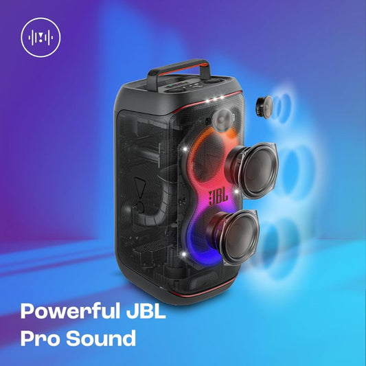 JBL New 160 W Bluetooth Party Speaker – JBL Party Box Club 120 (Black) with Fold‑able Handle & Light Show