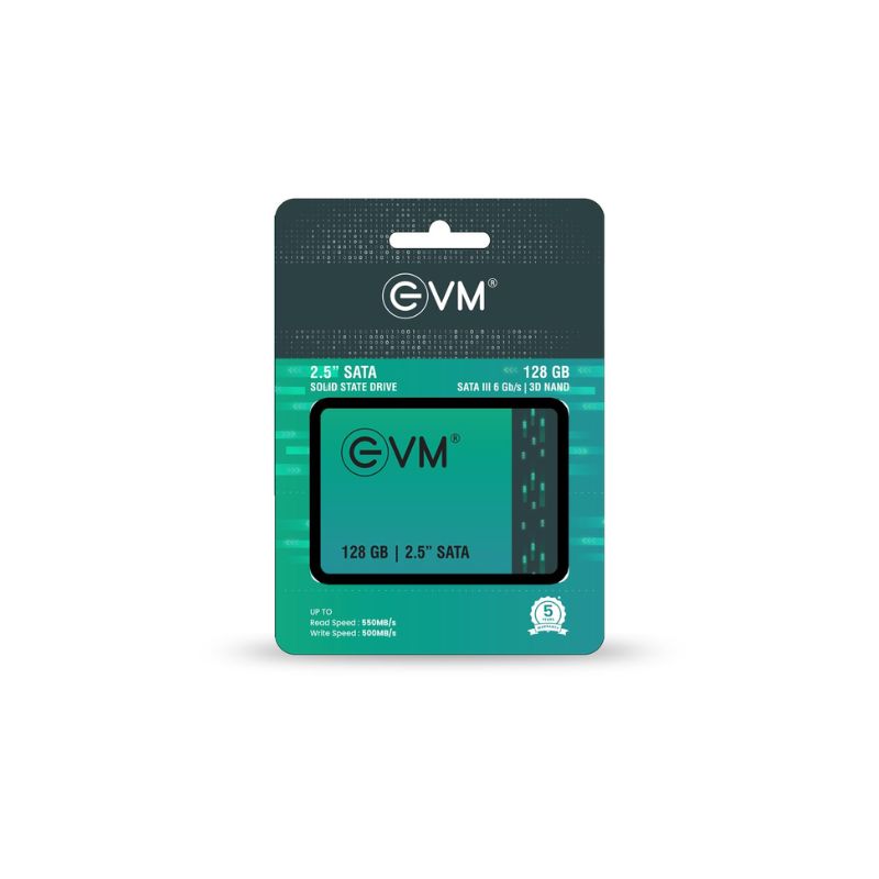 EVM 128GB 2.5" SATA III Internal SSD – Ultra-Fast 550MB/s Read & 500MB/s Write Speeds Durable 3D NAND Flash Energy-Efficient Broad Compatibility with Laptops & Desktops| Ideal Storage Upgrade for Enhanced Performance