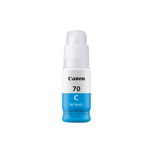 Canon GI-70 Cyan Ink Bottle|70 ml | Original High-Yield Ink for Canon PIXMA G Series Printers| Vivid Color Output| Long-Lasting and Easy-to-Refill