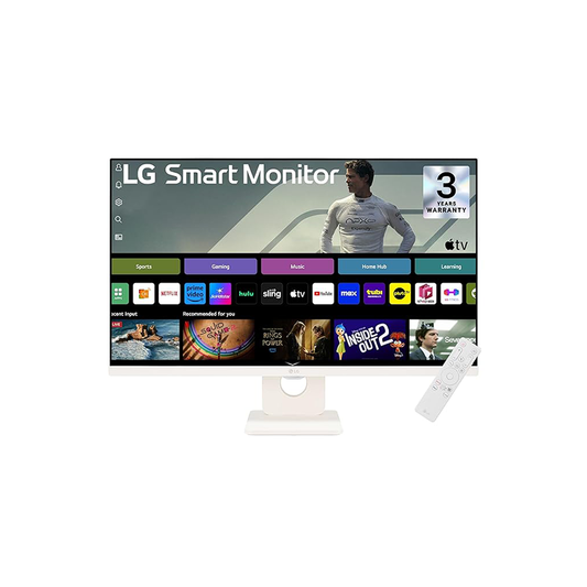 LG 32SR50F-W.ATR 32-Inch Smart Monitor | Full HD IPS | webOS | Wi-Fi | Bluetooth | Built-in Speakers | White Design