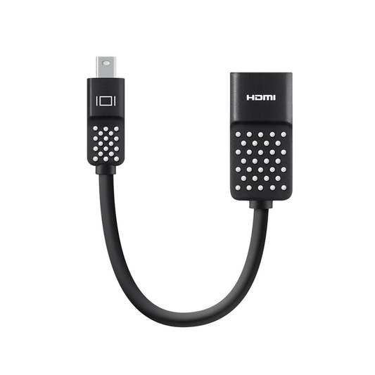 Belkin Mini Display Port to HDMI Adapter 4K Compatible with Laptop| Black| HDMI connector| 2 years warranty