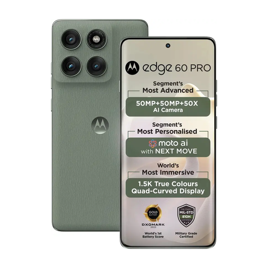 Motorola Edge 60 Pro | 8GB RAM, 256GB Storage| 6.7-inch Display|50MP + 50MP + 10MP | 50MP Front Camera Dimensity 8350 Processor|6000 Mah Battery