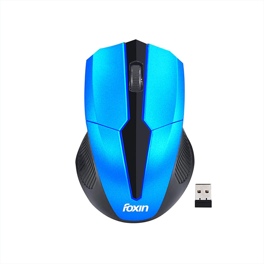 Foxin FM 9099 Elite Blue Wireless Mouse | 2.4GHz USB Receiver | High-Precision Optical Sensor | Ergonomic Design | Plug & Play | Blue