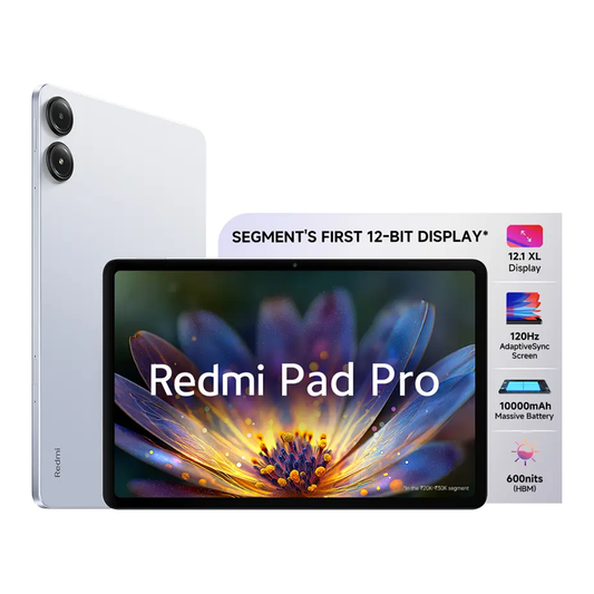 Redmi Pad Pro| Snapdragon 7s Gen 2| 12.1" Tablet| 33+ Days Standby|10000mAh| HyperOS| 120Hz|6GB, 128GB| Quad Speakers |Wi-Fi 6