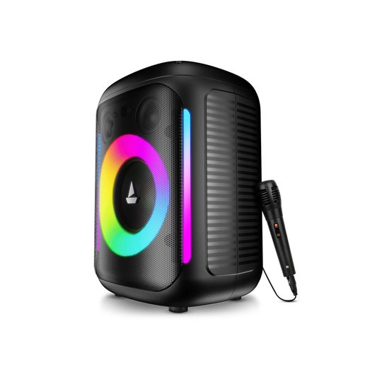 boAt Partypal 30| Wired Mic for Karaoke| 6H Battery| RGB LED| TWS Mode| EQ Modes 25 W Bluetooth Party Speaker