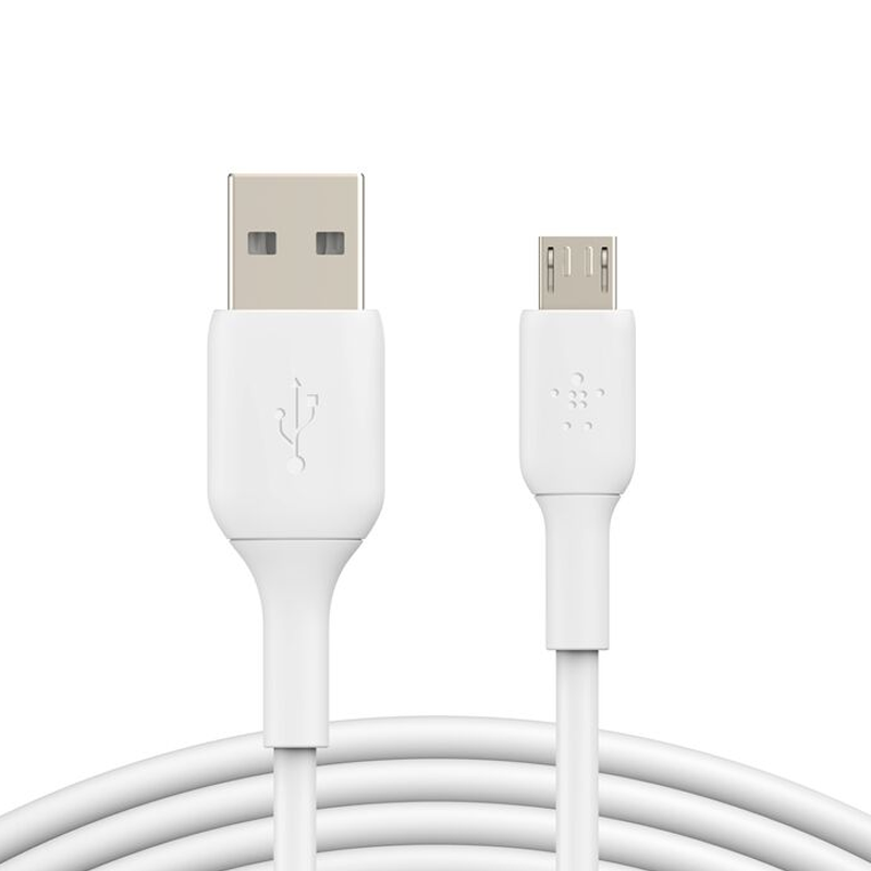 Belkin USB-A to Micro USB Charging Cable for Android Phones and Tablets |3.3 Feet/1 Meter| White| Micro USB, USB| 2 years warranty