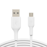 Belkin USB-A to Micro USB Charging Cable for Android Phones and Tablets |3.3 Feet/1 Meter| White| Micro USB, USB| 2 years warranty