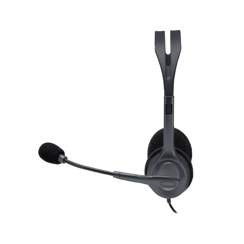 Logitech H111 Wired On Ear Headphones With Mic Black