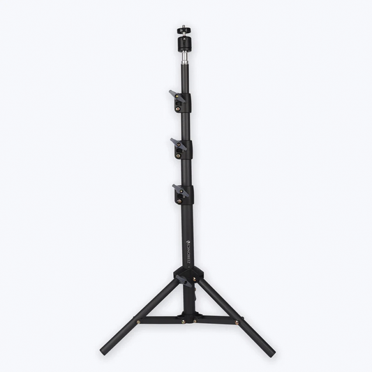 Zebronics ZEB-PSH01 Portable Tripod Projector Stand | Height Adjustable 45–137 cm, 360° Rotatable Head, Supports up to 5 kg | Foldable & Lightweight Projector Stand