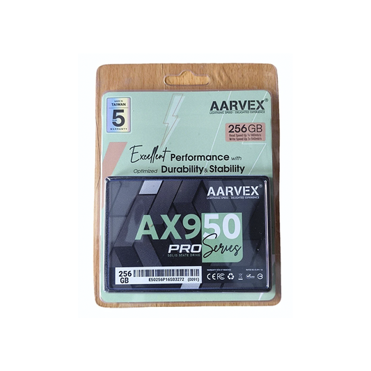 Aarvex AX950 Pro 256 GB NVMe M.2 PCIe Gen3x4 Internal SSD – High‑Speed 3D TLC NAND Storage| Ultra-Fast Boot & Data Transfer| M.2 2280 Form Factor