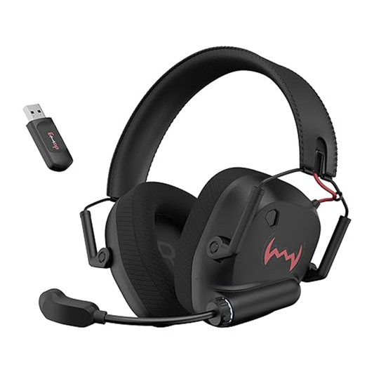 daWg W22101 W-HEADBUG G60 Premium Gaming Headphone (Red) | Dual Mode Bluetooth & 2.4GHz Dongle | Wireless Gaming Headset with Mic | PC, Mobile & Console Compatible