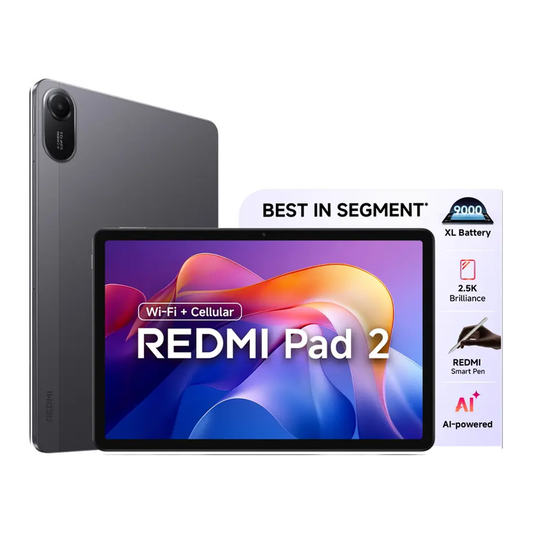 Redmi Pad 2 Wi-Fi + Cellular| Active Pen Support| 11"-inch Display Model| 2.5K Sharp & Clear Display| 6GB Ram, 128GB Storage| All Day & More 9000mAh Battery| AI-Enabled| Dolby Atmos| HyperOS 2