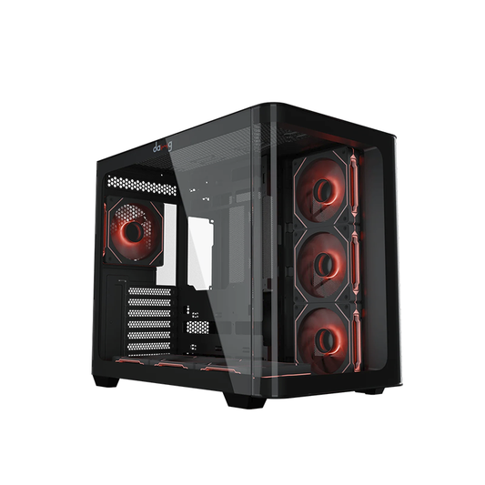 daWg W-Y Series 820 Computer Case (Black) | Mid Tower PC Cabinet | Micro-ATX & Mini-ITX Compatible | Durable Metal Chassis | Home, Office & Gaming PC Build