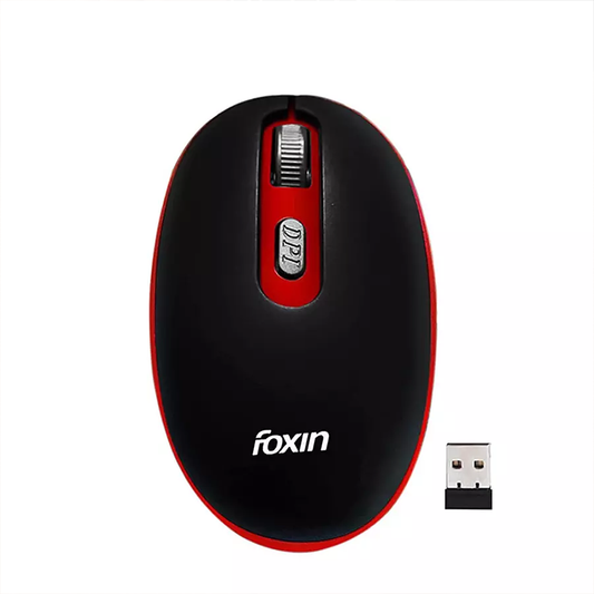 Foxin FM 9099 Vibrant Red Wireless Mouse | 2.4GHz Nano USB Receiver | 1600 DPI Optical Sensor | Ergonomic Design | Red