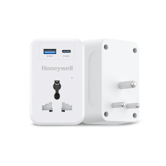 Honeywell 3 Out Surge Cube| Spike Guard| 1 Outlet| PD20W & USB A Port| 7500Amp| Charge On The Go| Device Secure Warranty| Automatic Overload Protection| 3 Years Manufacturer Warranty