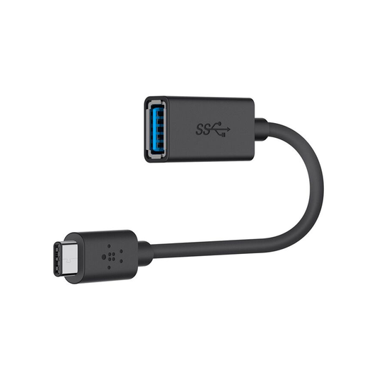 Belkin 3.0 USB-C to USB-A Adapter| Also Known as USB Type-C| Black| 1.5A charging output| 2 years warranty
