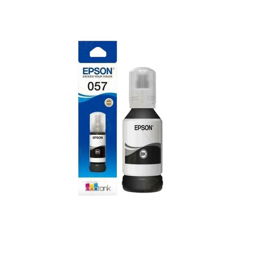 Epson 057 Black Ink Bottle| 65 ml |Genuine High-Yield Pigment Ink for Epson EcoTank Printers| Sharp Text and Long-Lasting Print Quality| Compactable with Epson printers