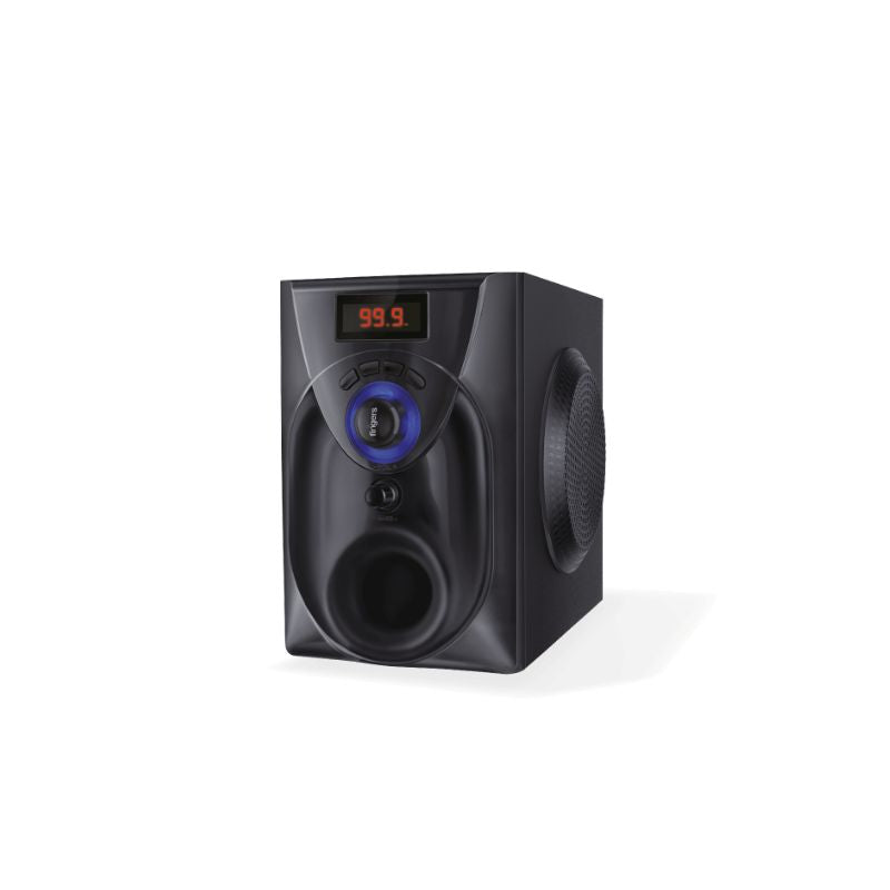 FINGERS Challenger 2.1 Multimedia Speakers | 18W Powerful Output | Wood Encased for Deep Bass | Bluetooth v5.3, FM, USB, SD, AUX | Remote Control