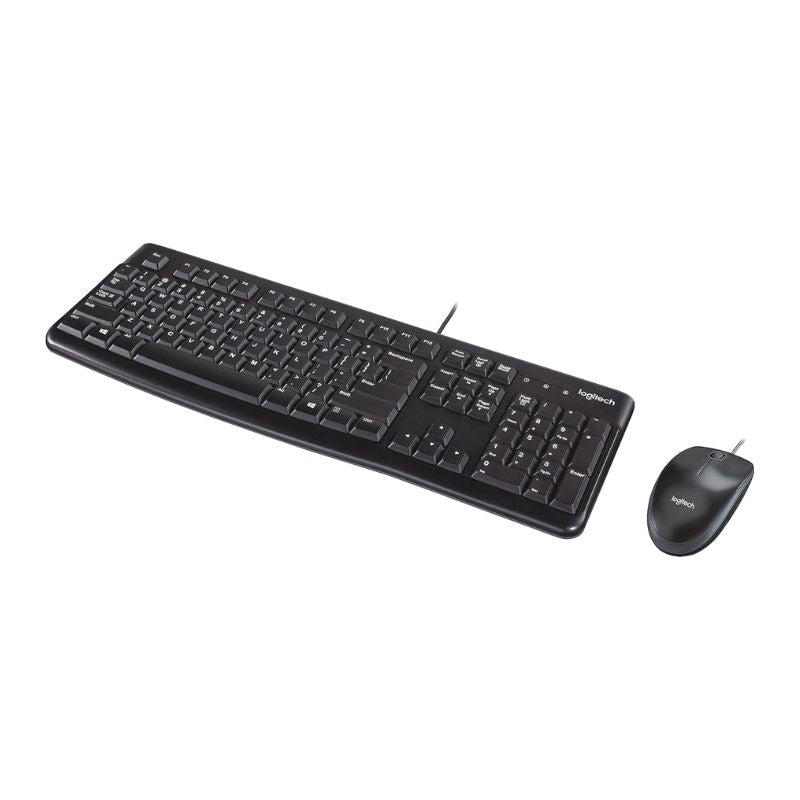 Logitech MK120 Wired USB Keyboard and Mouse Combo| Black| Optical| Durable and Reliable| 3 years warranty