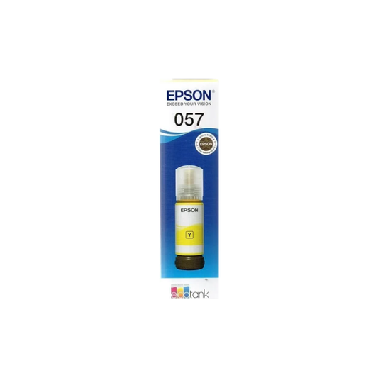 Epson 057 Yellow Ink Bottle| 65 ml |Genuine High-Yield Dye Ink for Epson EcoTank Printers| Bright and Long-Lasting Color Output| Compactable with Epson printers
