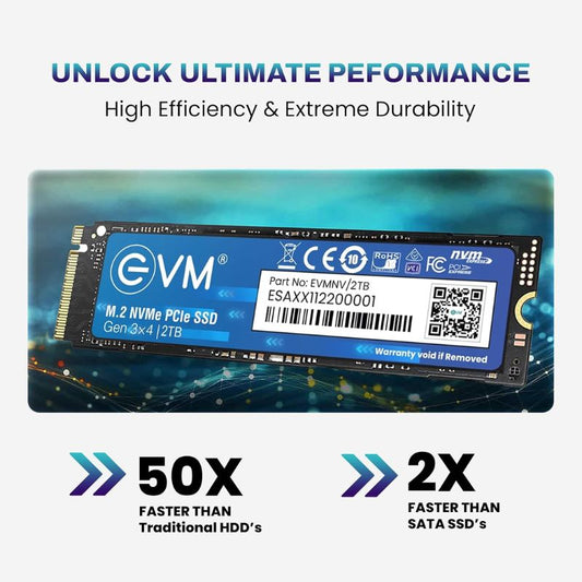 EVM 2TB NVMe PCIe M.2 2280 SSD | Ultra-Fast 3500MB/s Read & 3000MB/s Write| High-Performance 3D NAND Flash| Energy-Efficient| Durable| Shock-Resistant| Broad Compatibility for Laptops & Desktops| Perfect Storage Upgrade